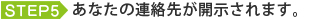 あなたの連絡先が開示されます。
